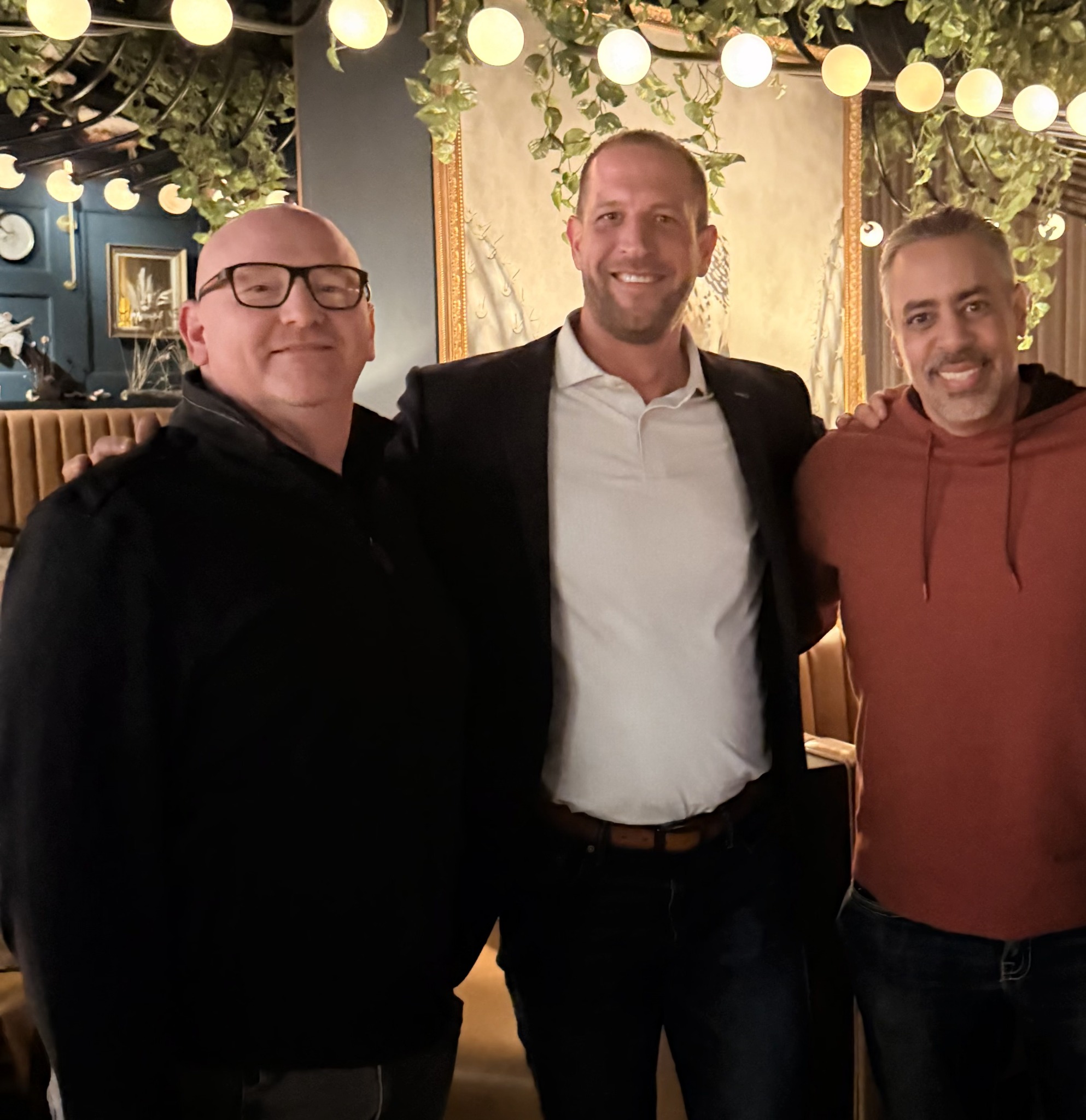 Tomas and two others at a restaurant